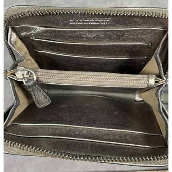 BURBERRY Wallet Embossed Nova Check Zip Around Wallet 5” Beige - Picture 6 of 6